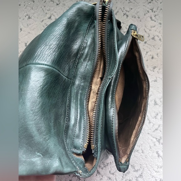NWT A.S.98 Eco-Friendly Vintage Leather Backpack in Emerald and black.Stunning! - Picture 6 of 16